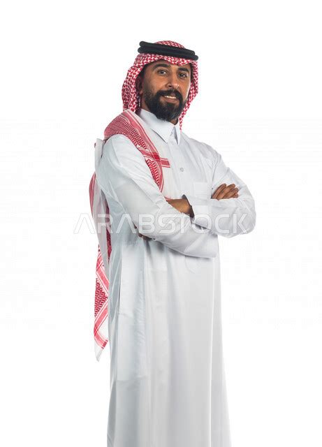 Portrait Of A Saudi Arabian Gulf Man Wearing A Saudi Thobe With A