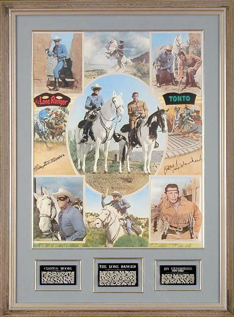Lone Ranger Tv Cast Autographed Signed Poster Co Signed By Clayton