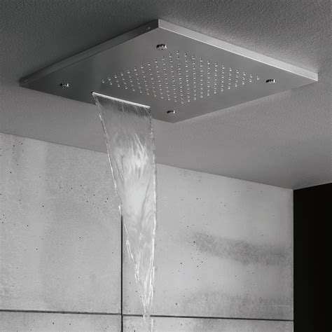 The minimalist design of this recessed into the ceiling shower head makes it unobtrusive in your bathroom layout at the same it is a style statement. Square multifunction recessed 500mm showerhead in Recessed ...