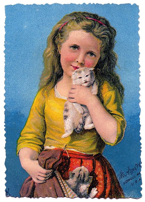 13 Vintage Clip Art Children With Pets Darling The