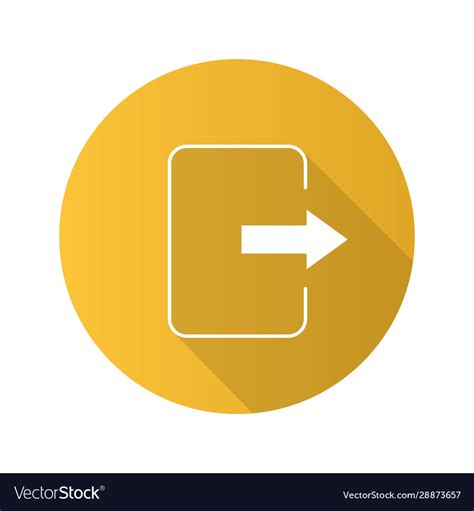 Exit Button Flat Design Long Shadow Glyph Icon Vector Image