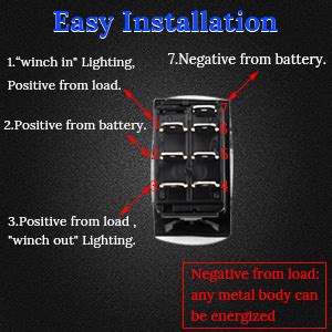 How many negative inputs does a rocker switch have? Amazon.com: WATERWICH 7 pin Momentary Winch In Out Rocker Toggle Switch Waterproof DC 20A 12V ...