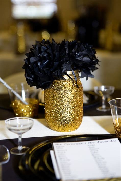 Black And Gold Centerpiece Ideas