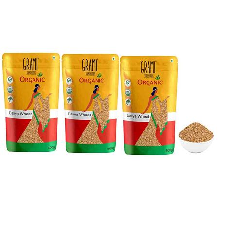 Grami Superfoods Organic Daliya Broken Wheat 500g X Pack Of 3