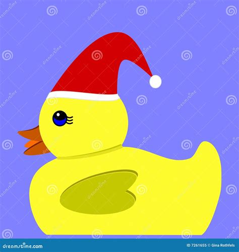 Yellow Christmas Duck Stock Vector Illustration Of Seasonal 7261655