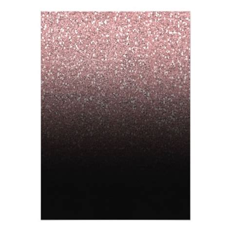 Rose Gold Pink Glitter & Black Sweet 16 Party Invitation | Zazzle.com
