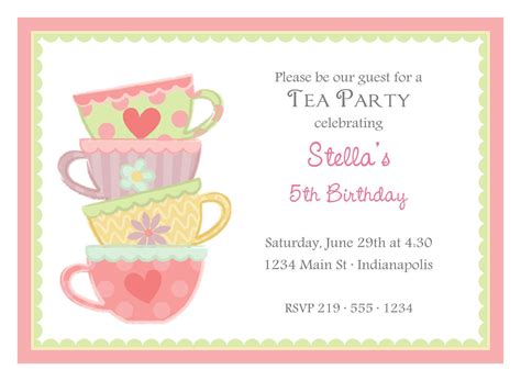 Free Printable Tea Party Invitations Printable World Holiday