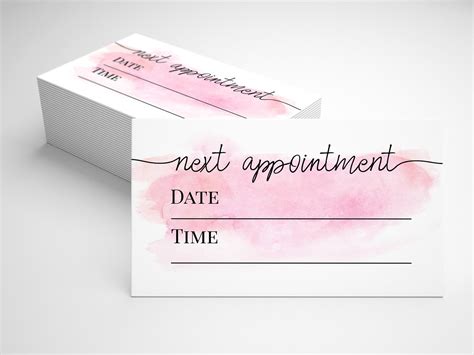 Hair Stylist Next Appointment Card Pink Watercolor Etsy