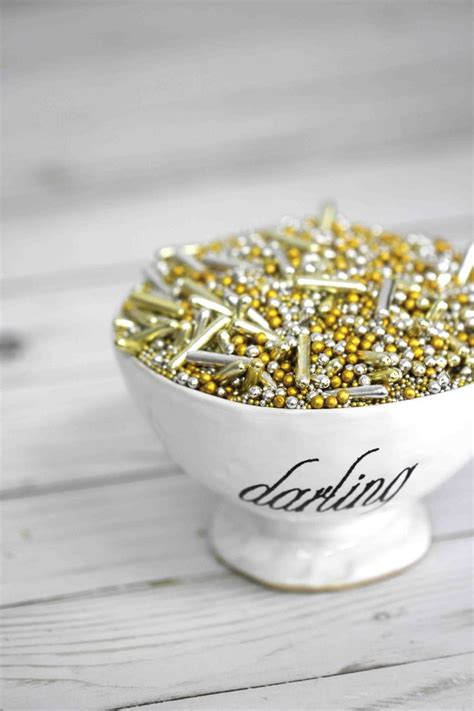Gold Rod Sprinkles Silver Rod Sprinkles Silver Dragees Gold Dragees