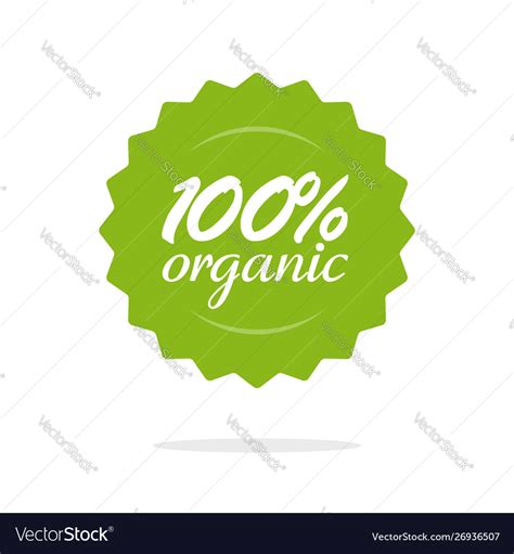100 Percent Organic Food Label Or Badge Royalty Free Vector