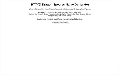 Httyd Dragon Species Name Generator