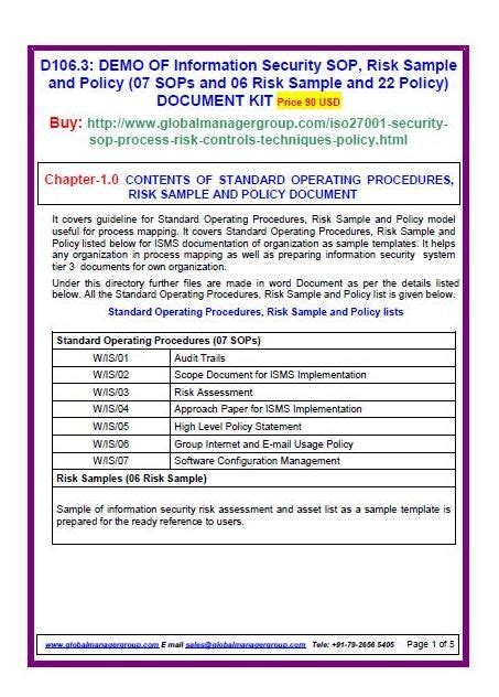 Iso 27001 Information Security Policy Template Free