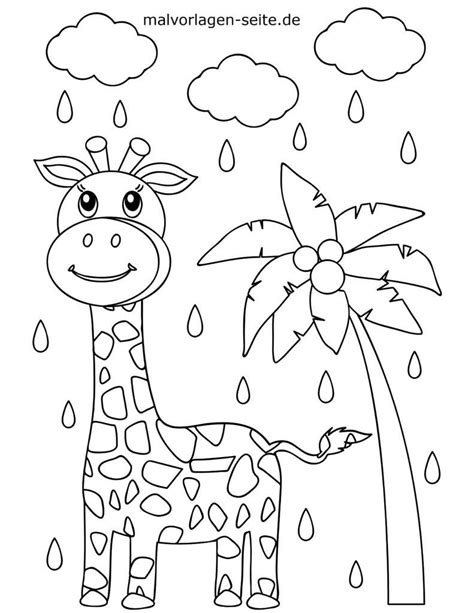 Malvorlage Kleine Kinder Giraffe Ausmalbild Kostenlos Herunterladen