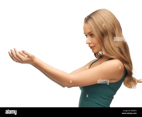 Picture Of Woman Holding Something On The Palms Stock Photo Alamy