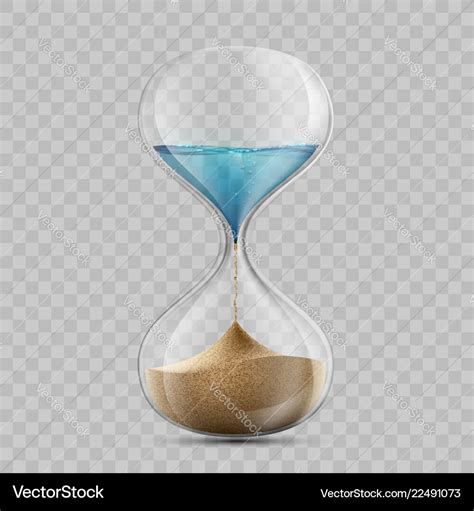 Water In Hourglass Becomes A Sand Sandglass Vector Image