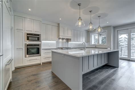 25 Aspen Custom Luxury Home Kitchen Island Quartz Cabinetry Grey