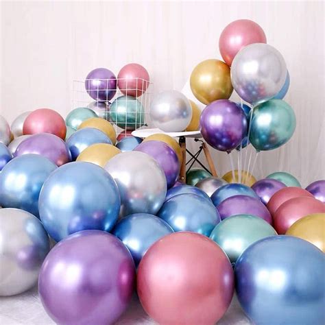 Party Balloons 100 Pcs 5 Inch Metallic Balloons Latex Birthday Balloons