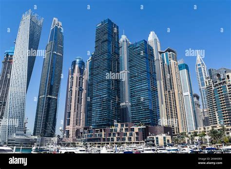 Dubai Marina Skyscrapers Stock Photo Alamy