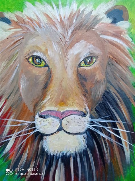 Lion Oil Painting On Canvas Original Art Animal Painting Wall Etsy