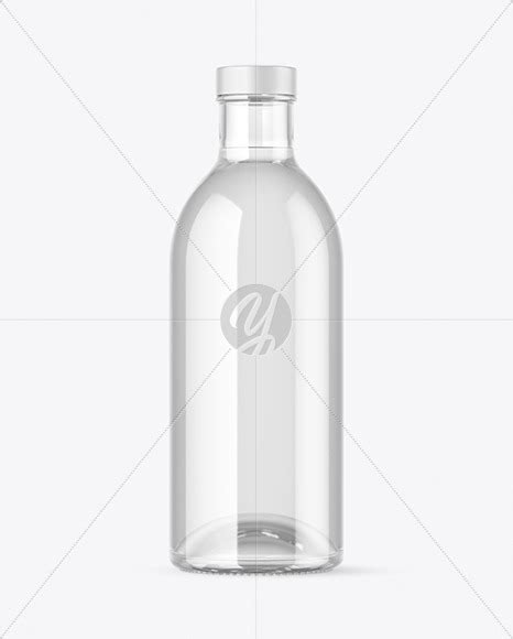 Clear Glass Bottle Mockup On Yellow Images Object Mockups
