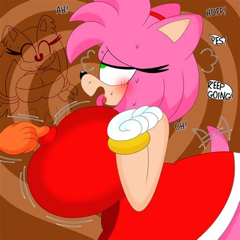 Rule 34 2girls 3barts Amy Rose Anthro Badger Big Breasts Breasts Clothing Dialogue Dress