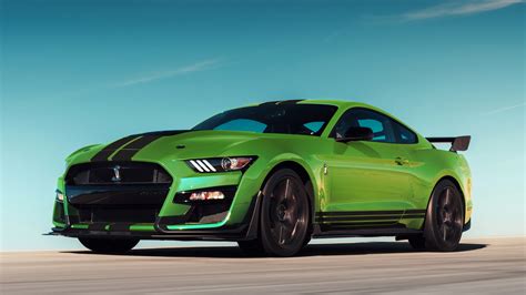 Download 3840x2160 Wallpaper Green Ford Mustang Shelby Gt500 4k Uhd
