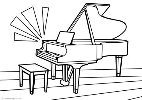 Easy Piano Coloring Pages