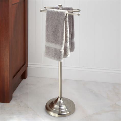 Product titlekingston brass scc2298 pedestal towel rack, brushed. Smithfield Collection Free Standing Towel Bar in Brushed ...