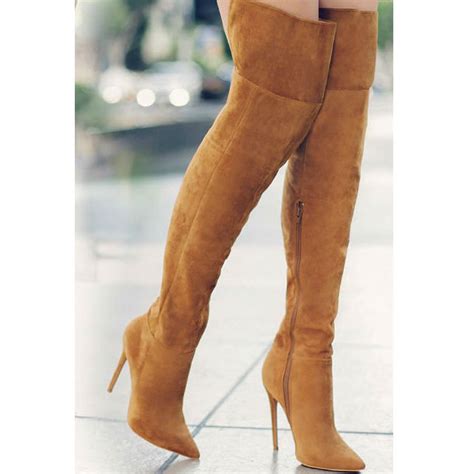 Myshoebazar — Pointed Toe Thigh High Boots