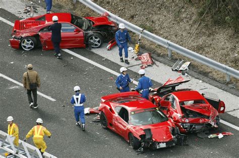 Traffic Accident Wrecks A Dozen Luxury Cars In Japan The New York Times