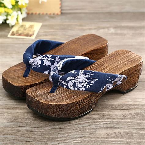 summer shoes women clogs retro japanese geta fashion wooden flip flops home slippers cosplay