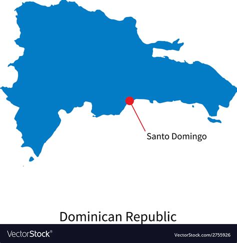 detailed map of dominican republic and capital vector image