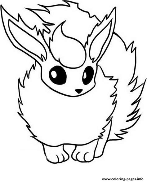 Flareon Eevee Evolutions Coloring Page Printable