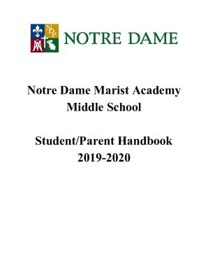 Fillable Online Notre Dame Marist Academy Middle School Student Parent Fax Email Print