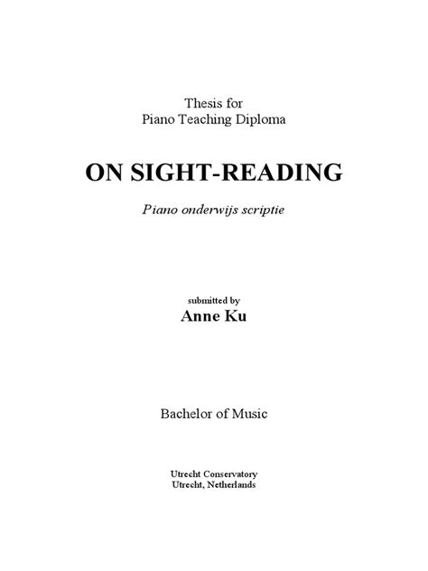 A book review normally is written assuming that the reader has not read. sightreading_thesis_original.pdf | Musical Compositions ...
