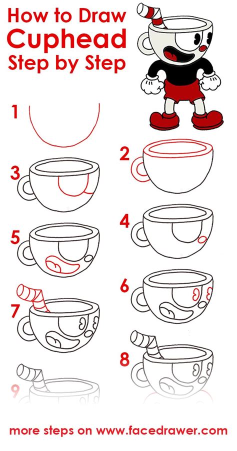 How To Draw Cuphead Step By Step Instructions For Kids And Beginners