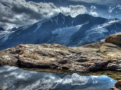 Papeis De Parede Montanhas Pedras Céu Áustria Nuvem Hdr Alpes