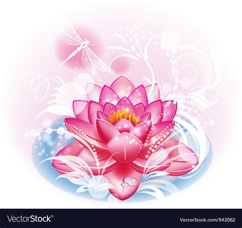 Download this blooming lotus flowers in the pond photo now. Lotus flower Royalty Free Vector Image - VectorStock