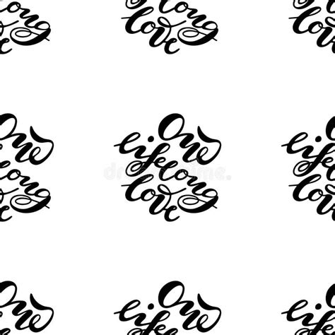 Seamless Pattern With Lettering One Lifelong Love Vector Typography