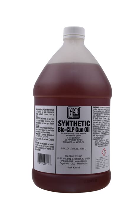 Military Approved Synthetic Bio Clp Gun Oil G96 Products Inc
