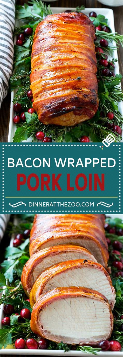 Place on a baking sheet and roast until the bacon just begins to. Bacon Wrapped Pork Loin - Dinner at the Zoo