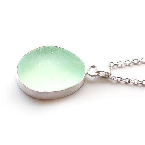 Natural Pale Green Sea Glass Pendant By Tania Covo Sea Glass Beach