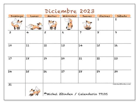 Calendario Diciembre De 2023 Para Imprimir 441DS Michel Zbinden MX