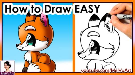 How To Draw Cute Easy Fox Mei Yu Art Youtube