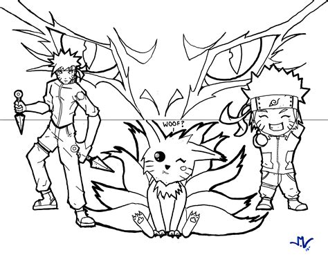 Naruto 9 Tails Fox Coloring Pages Free Coloring Pages