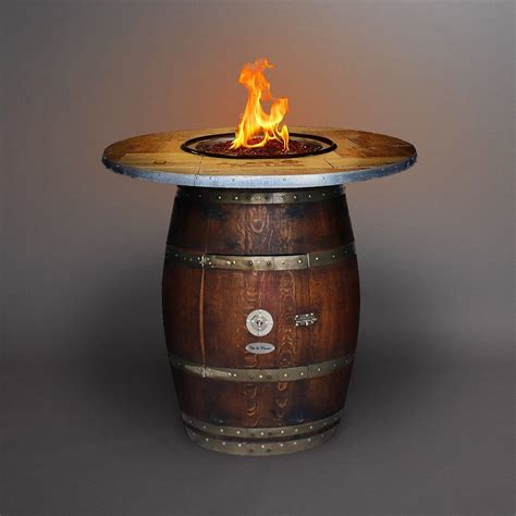 Vin De Flame Estate Wine Barrel Gas Fire Pit Table Wine Barrel Fire