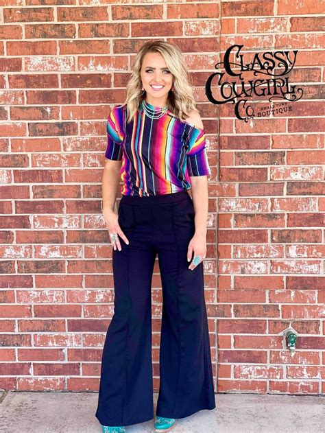 Black Wide Leg Dress Pants With Pockets Country Chic Outfits Ruffle