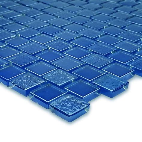 Blue 1 X 1 Glass Mosaic Tile Ss82323b1 Signature Series Aquablu Mosaics