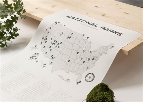 National Park Map Checklist Poster 63 National Parks Scratch Etsy