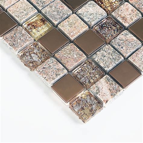 Glamour fx™ glass is the best and clearest glass you will ever find. Clear Glass and Stone Mosaic Rose Gold Stainless Steel ...